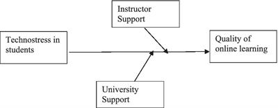 Technostress in students and quality of online learning: role of instructor and university support